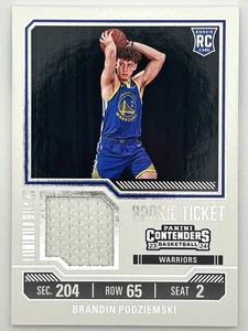 2023-24 Panini Contenders - Rookie Swatch Brandin Podziemski #RTS-POD (MEM, RC) - Picture 1 of 2