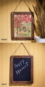 New Thanksgiving Hanging Reversible Two Sided Sign With Chalkboard Free Shipping - Picture 1 of 3
