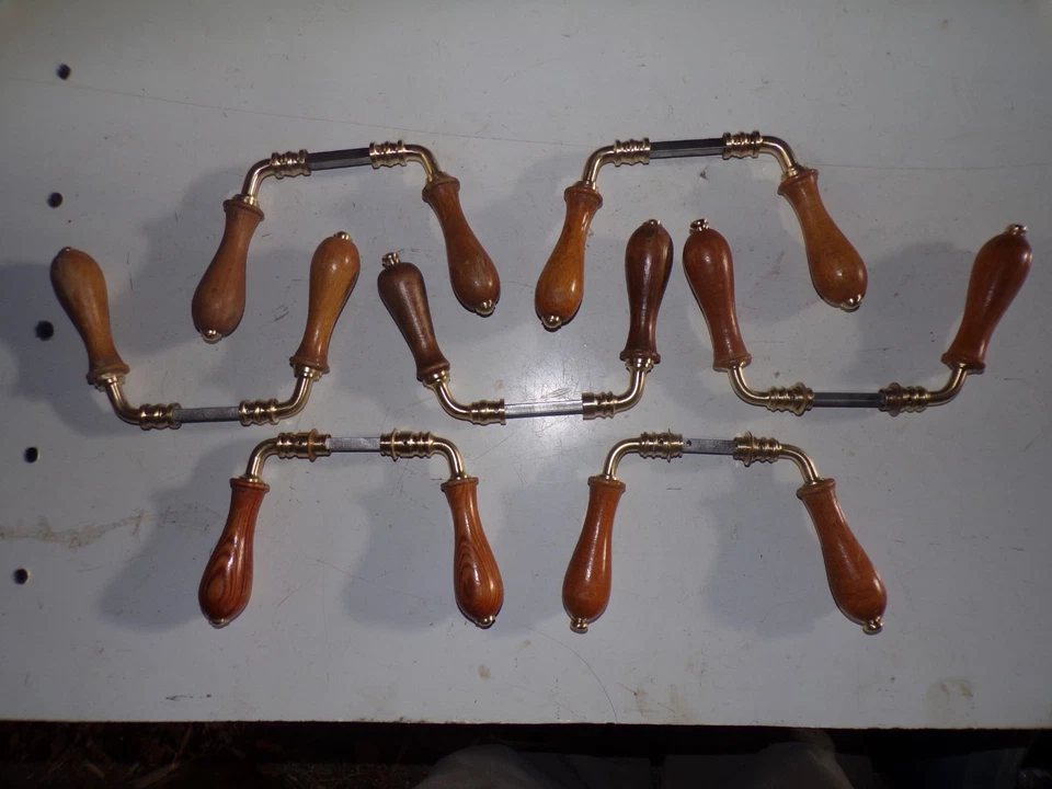 Poignées de porte en bois et laiton - Photo 1/1