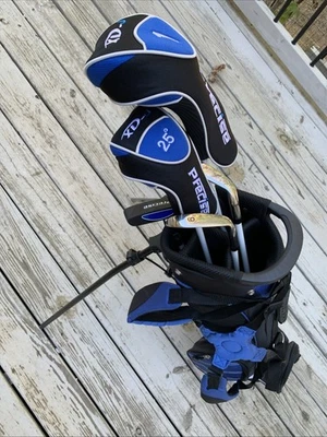NICE Precise XD-J Complete 5 Club Junior Golf Set w/Bag Blue Boys LEFT HANDED - Image 1 of 4