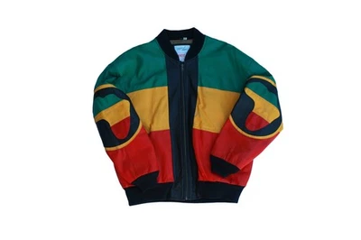1991 Michael Hoban "WHEREMI" RASTA Leather Jacket - Image 1 of 3