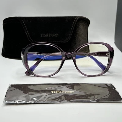 Gafas Tom Ford translúcidas púrpura bloque de luz azul TF5620-B 5620-B Foto 1 de 4