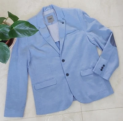 Koton Smart Men’s Blue Blazer Jacket Size 56 EU 46 UK – Bee Pin & Elbow Patches Foto 1 de 4