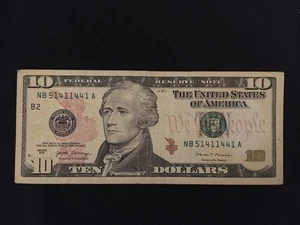 2017 $10 Fancy Serial #, Cir - Picture 1 of 2