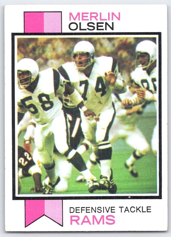 Merlin Olsen Rams 1973 Topps #479 Defensive Tackle Football Card - Image 1 of 2