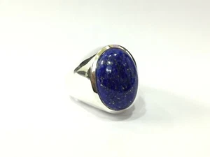 Natural Lapis Lazuli Gemstone with 925 Sterling Silver Ring for Men's #1001 - Bild 1 von 5