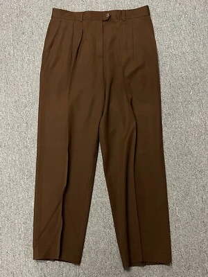 Pantalones de vestir Escada para mujer 44 marrón plisado lana pantalones vintage Foto 1 de 4