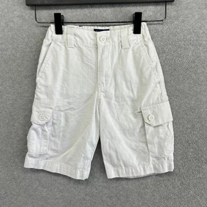 Polo Ralph Lauren Cargo Shorts Boys Size 6 White Ripstop Adjustable Waist Chino - Picture 1 of 11