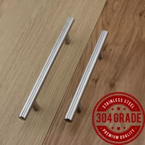 Kitchen T bar handles 304 Stainless steel cabinet drawer cupboard knob pull rail - Picture 1 of 21