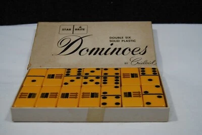 Star Brite Dominoes by Crisloid Double Six  Ivory With Maveric Co. Logo - Image 1 of 4