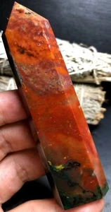 81g WOW! Ocean Jasper Quartz Geode Reiki Agate CRYSTAL WAND POINT Healing Z511 - Picture 1 of 7