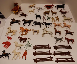 Vintage Miniature Horses Toy Play Plastic Resin Lot Of 43 items - Picture 1 of 7