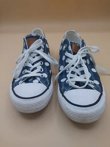 Converse Chuck Taylor Shoes Women's 7 Blue White Denim Polka Dot Low Sneakers - Picture 1 of 7