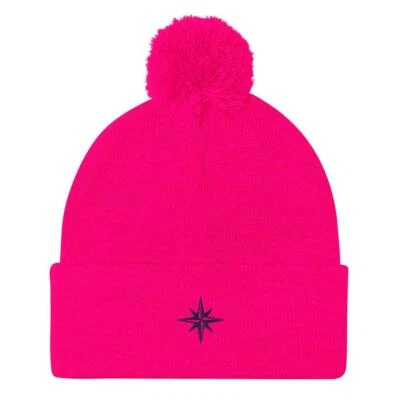 East Coast Compass Pom-Pom Beanie Hat - Image 1 of 4