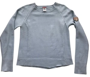 The North Face Damen Rundhals Patch Wollpullover hellblau Größe L klassisch Ski - Bild 1 von 13