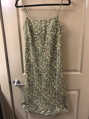 dosa cotton green floral slip dress sz 2 (item A53) - Image 1 of 4