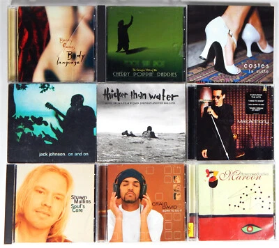CD LOT OF 9 MIXED POP DANCE ELECTRONIC JAZZ FOLK ROCK JACK JOHNSON SHAWN MULLINS Foto 1 de 4