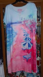NUEVO VESTIDO ENCUBRIR MANGA CORTA ESTAMPADO PLAYA MUJER LEOMA LOVEGROVE Talla XXL - Imagen 1 de 5