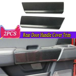 2pc ABS Carbon Inner Rear Door Handle Molding Cover Trim For Ford F150 2021-2024 - Picture 1 of 9