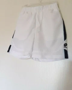 LOTTO SHORT DE SPORT, FOOTBALL TAILLE XS JUNIOR EN POLYESTER BLANC & MARINE - Picture 1 of 11