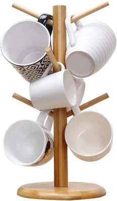 Portavasos Árbol, Portavasos Café con 6 Ganchos (Amarillo) Foto 1 de 4