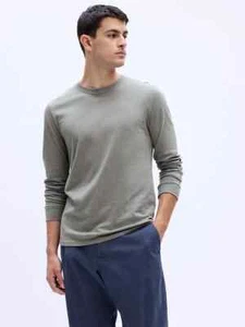 Neu mit Etikett Gap Soft Everyday langärmeliges T-Shirt T-Shirt 100 % Baumwolle grau Herren XL - Bild 1 von 1