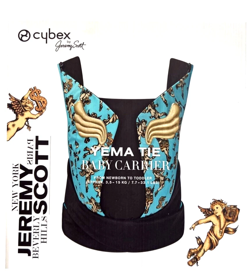 CYBEX Yema Tie Baby Carrier by Jeremy Scott - Cherub Blue - NUOVO - Immagine 1 di 4