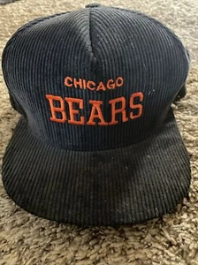 Vintage Chicago Bears Corduroy Script Snapback Hat AJD NFL Officially Licensed - Picture 1 of 7
