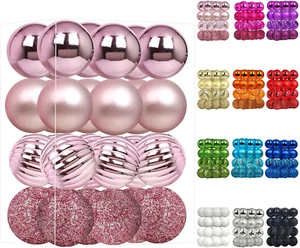 24Pcs Christmas Balls Ornaments for Xmas Christmas Tree - 4 Style Shatterproof C - Picture 1 of 6