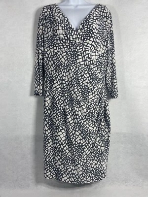 Lauren Ralph Lauren女式14灰色紧身球衣几何图案3/4袖 — 第 1/4 张图片