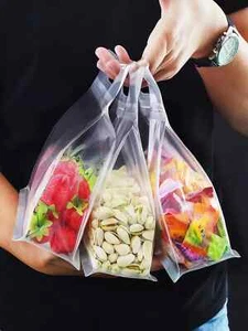 Sacchetti richiudibili in plastica per alimenti 40 pezzi riutilizzabili spessi e trasparenti con zip - Foto 1 di 13