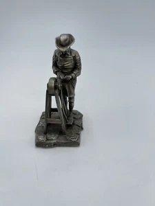 Ron Hinote The Scissors Grinder Fine Pewter Figurine Signed Franklin Mint 1980 - Picture 1 of 7