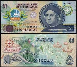 BAHAMAS 1 DOLLAR (P50a) N. D. (1992) GEDENKAUSGABE UNC - Bild 1 von 1