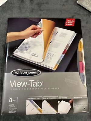 Wilson Jones View-Tab Transparent Dividers 8 Tabs Multi-Color Poly - Image 1 of 4