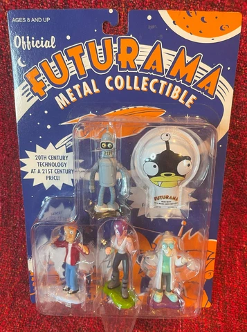 FUTURAMA METAL COLLECTIBLE FIGURE SET #1 Bender Fry Leela Prof. Farnsworth MOMC Cover