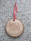 Rare 3 Advertising Mill Casino Christmas Tree Wood Ornament Toy Souvenir Or Usa