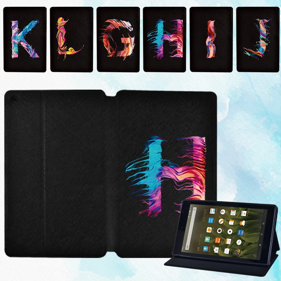 Painting Leather tablet Stand Cover Case For Amazon Fire 7/HD 8/8 Plus/HD 10+Pen - Image 1 of 4