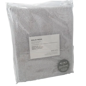 West Elm Solid Mesh Curtains 2 Panels 48 X 96 Gray Pole Pocket Hidden Tab 1 Pair - Picture 1 of 11