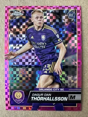 2023 Topps Chrome  Pink X-Fractor  #3 Dabur Dan Thorhallsson RC  Orlando City SC - Image 1 of 2