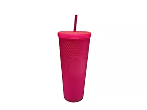 NEW Starbucks 2023 Ruby Bling Studded 24oz Venti Tumbler Hot Pink Jelly - Picture 1 of 1