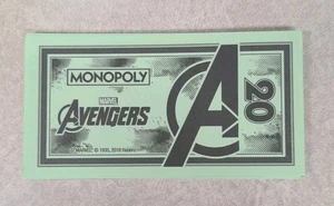 Monopoly Marvel Avengers Edition Game Money 20 Twenty Dollar Bills Pack Of 30 - Picture 1 of 1