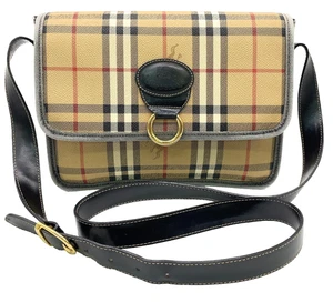 Auth Burberrys Nova Check PVC Leather Beige Shoulder Bag NS070214 - Picture 1 of 20