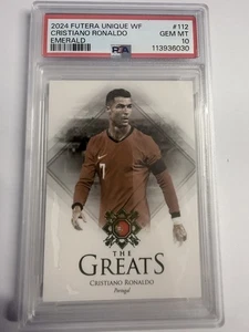 Cristiano Ronaldo 2024 Futera Unique Emerald Green 7/20 PSA 10 Number Match 🔥  - Bild 1 von 2