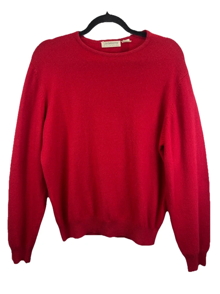 Liz Claiborne Collection Red 100% Cashmere Long Sleeve Sweater Size M Read - Image 1 of 4