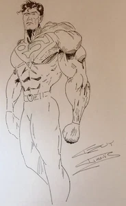 Superman Zeichnung auf 11×17 Original Kunstwerk von Troy Climons - Bild 1 von 1