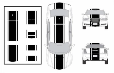 20" Racing Stripes Self Healing Vinyl fits Chrysler 300 2011 to 2023 - Image 1 of 4