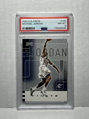 U.D. 2002 Finite Michael Jordan #100 1280/1999 casi nuevo-como nuevo PSA 8 Foto 1 de 2