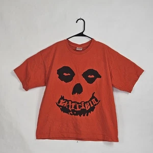 Badfriend Halloween Skatewear T-Shirt Size Large Orange Skull Face LA Streetwear - Picture 1 of 8