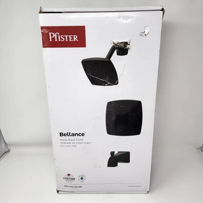 Pfister Bellance Single Handle 3-Spray Tub & Shower Faucet in Matte Black - Immagine 1 di 4