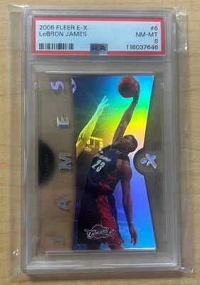 Fleer E-X #6 2006-07 LeBron James PSA 8 casi nuevo-como nuevo Foto 1 de 2